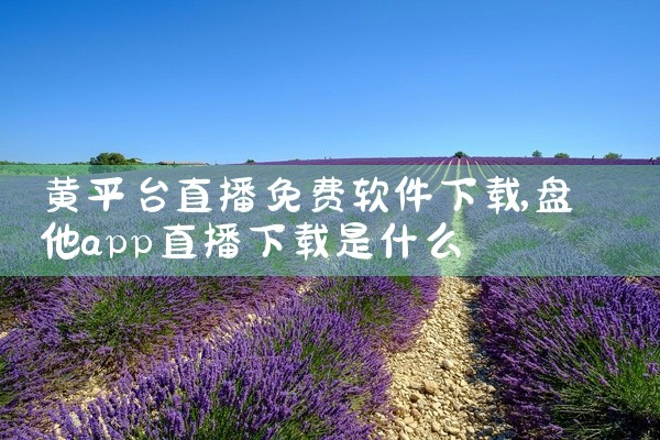 黄平台直播免费软件下载