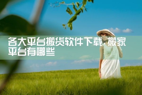各大平台搬货软件下载